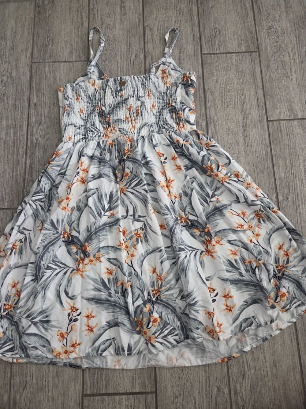 Rip Curl Diamond Bay Tropical Mini Sundress White Gray Orange Women's Size XS - Picture 13 of 14